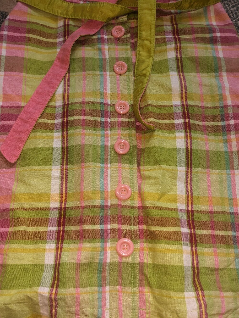 H&M Linen Cotton Blend A Line Colorful Flannel Print Skirt Size 4 - Picture 3 of 8
